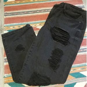 Distressed Black Mudd Jeans